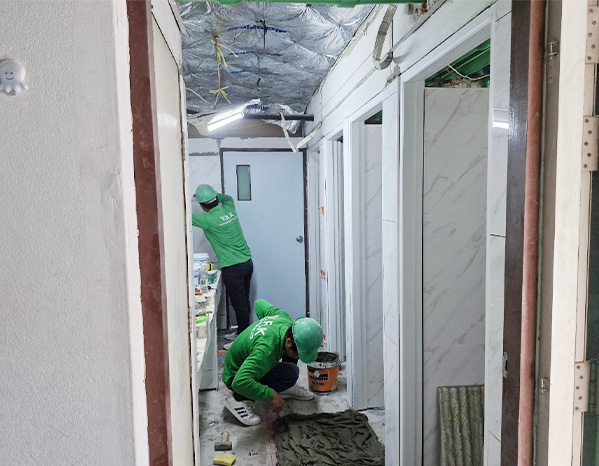 งานปรับปรุงห้องน้ำหอพักแพทย์