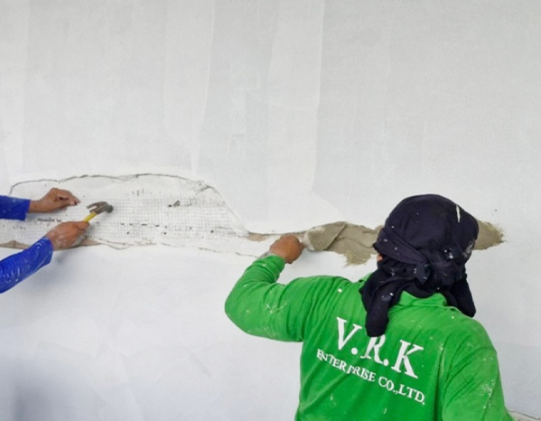 งานปรับปรุงผนังทางลาด