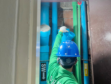 งานติดตั้งระบบท่อน้ำเสีย