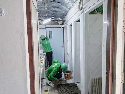 งานปรับปรุงห้องน้ำหอพักแพทย์