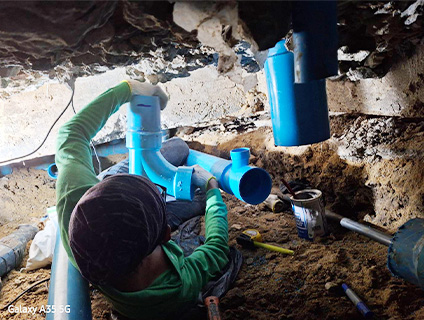 งานติดตั้งระบบท่อน้ำเสีย